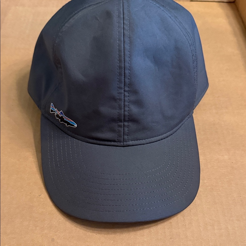 NWOT Patagonia Gray Hat with fish logo